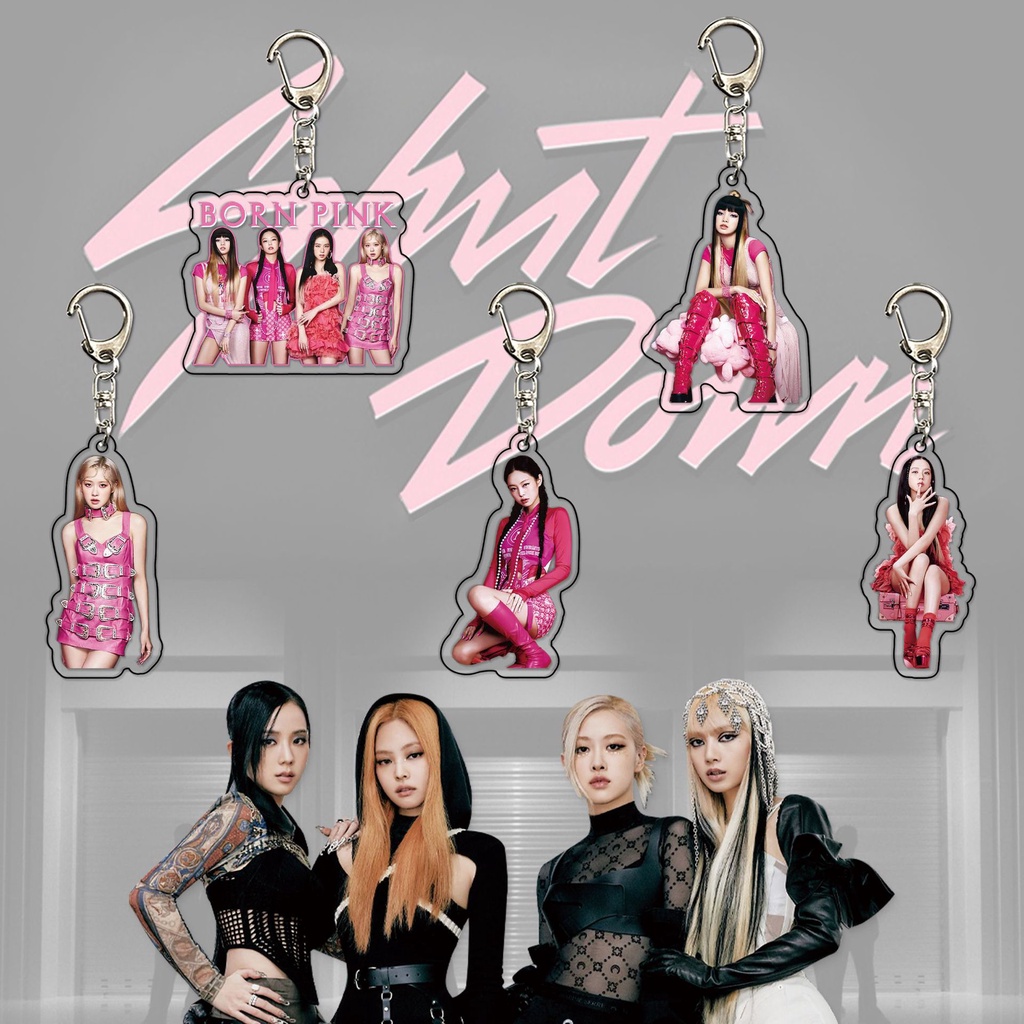 Blackpink Album BORN PINK Keychain ROSE JISOO Acrylic Pendant