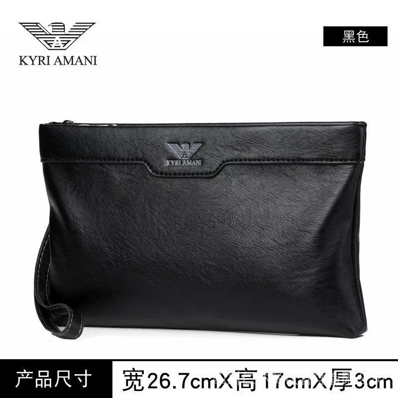Ví Da Armani Mềm Cầm Tay Dáng Vuông Sức Chứa Lớn Phong Cách Doanh Nhân Thời Trang Cho Nam