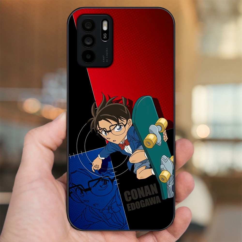 Ốp lưng Oppo Reno 6Z 5G viền đen in hình Shinichi Conan Thám Tử Lừng Danh