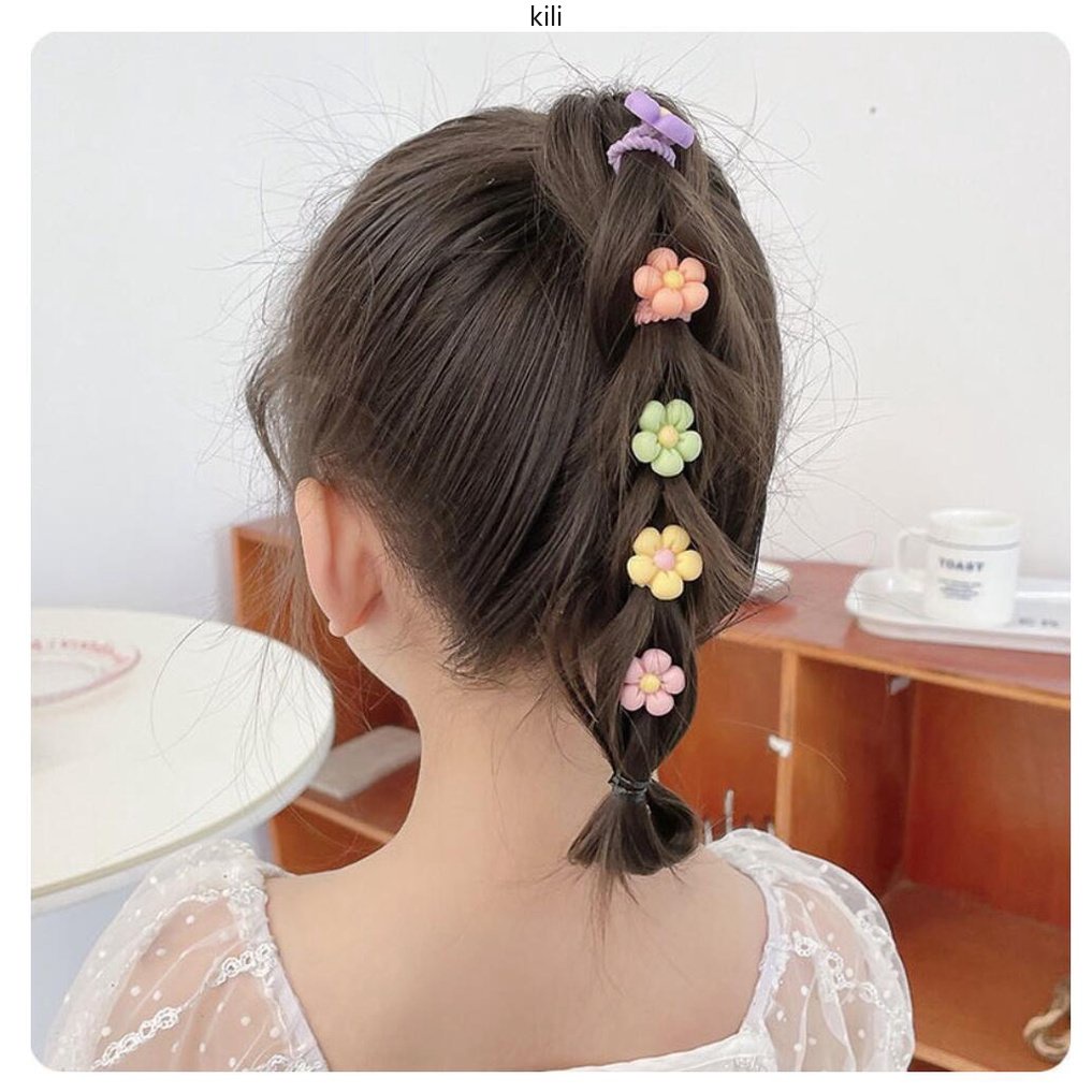 Bộ 10 / 20 Dây Buộc Tóc Cao Su Đàn Hồi Dễ Thương Cho Bé