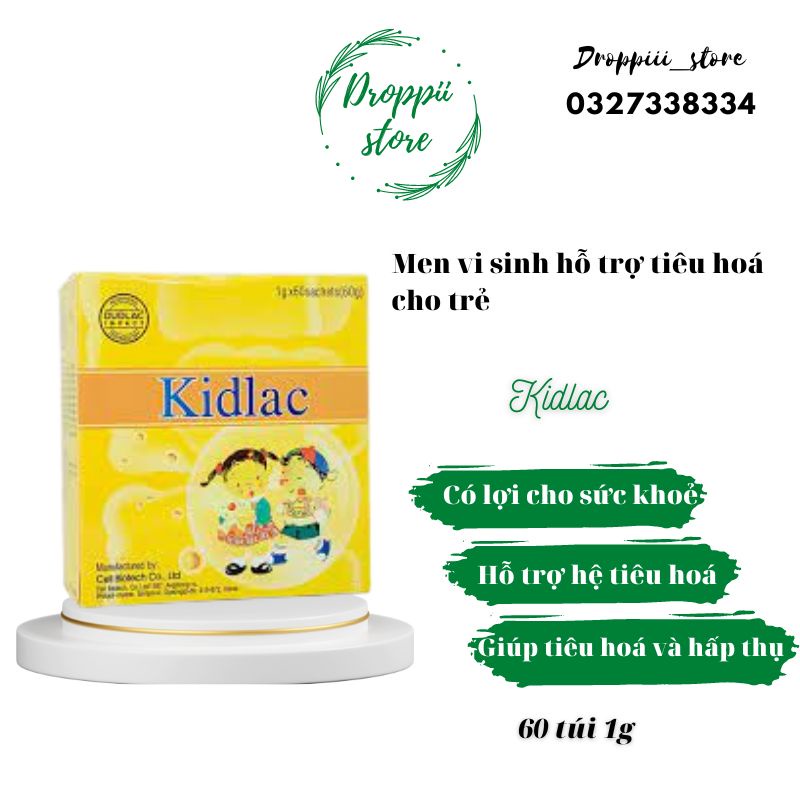 Men vi sinh KIDLAC hỗ trợ tiêu hóa cho trẻ tăng cường chức năng tiêu hóa, dinh dưỡng, hấp thu và miễn dịch MSP 3242