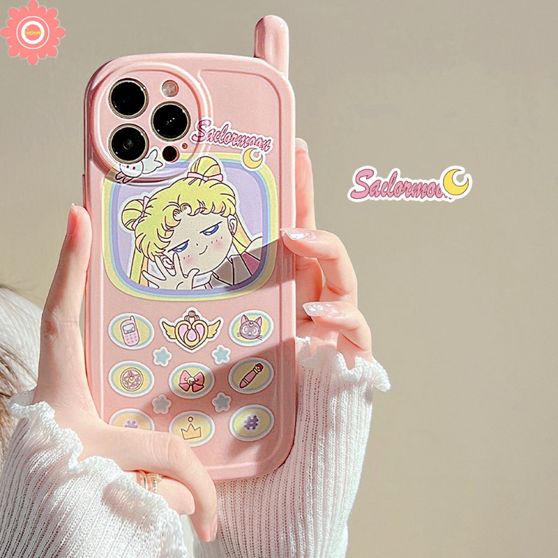 Sailor Moon Ốp Điện Thoại Đệm Khí In Hình Thủy Thủ Mặt Trăng Cho IPhone 11 12 13 14 Pro MAX XR 7 8 Plus X XS MAX SE