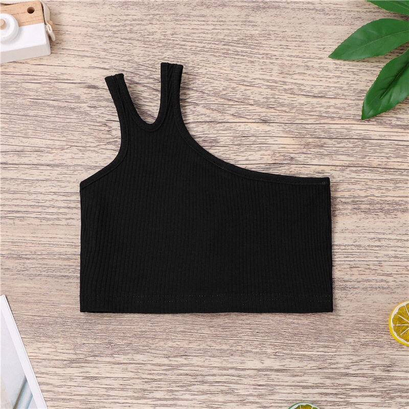 Áo Croptop Sát Nách Chất Liệu Cotton Thời Trang Mùa Hè Cho Bé Gái