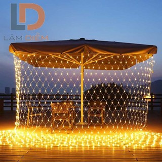 Đèn chớp nháy đèn led dây chớp trang trí dạng lưới nhiều chế độ chớp