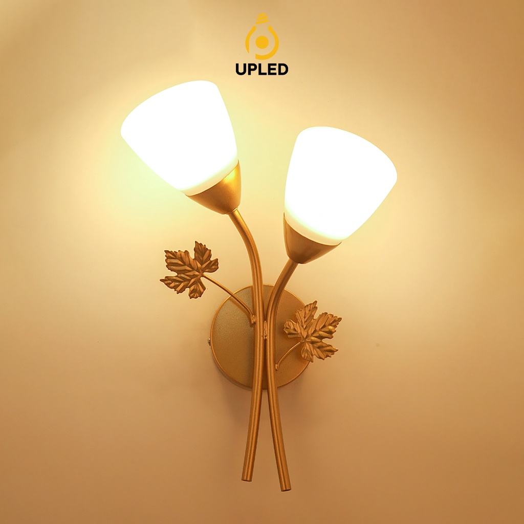 Đèn Ngủ Treo Tường Hoa Thường Xuân Mạ Đồng UPLED Trang trí Phòng Khách, Lối đi