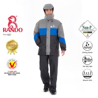 Áo Mưa Bộ RANDO Chính Hãng, Vải Dù Cao Cấp, Đi Mưa Bền Bỉ Không Thấm Nước, Dành Cho Đi Phượt