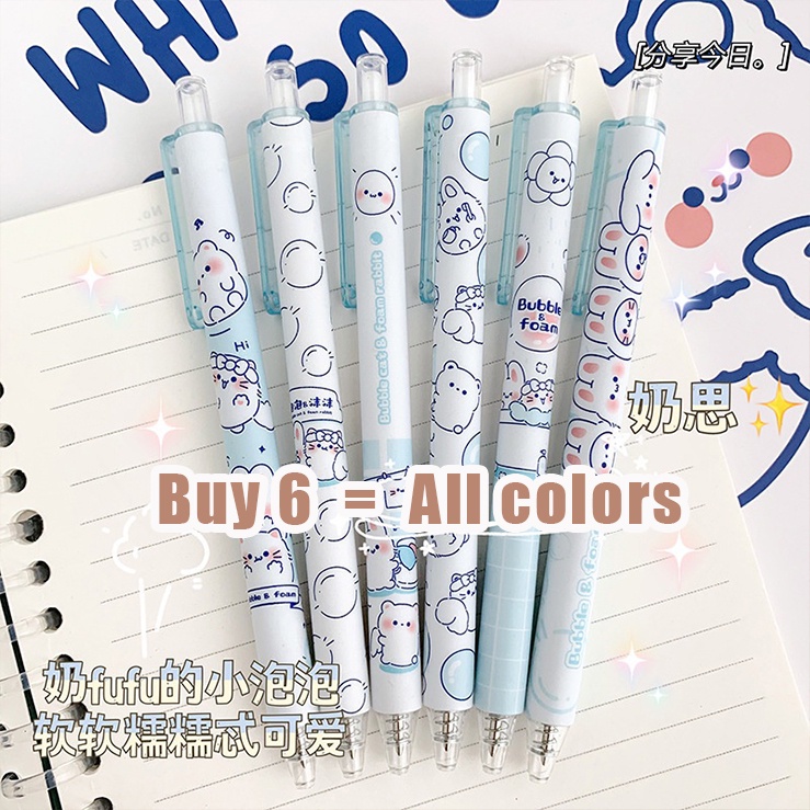 Bút Gel Mực Đen Ngòi 0.5mm Kiểu Hoạt Hình Dễ Thương Cho Học Sinh