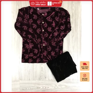 Áo nhung bà già, quần nhung người già nữ trung niên người cao tuổi bà già