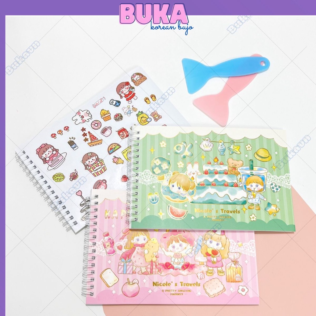 Sổ chiết và lưu trữ sticker washi size A5 có lò xo Buka Sổ bảo quản hình dán washi tape