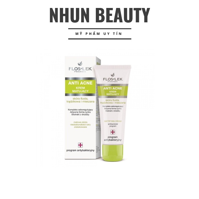 Kem Dưỡng Giảm Mụn Floslek Anti Acne Mattifying Cream 50ml -Nhungshika