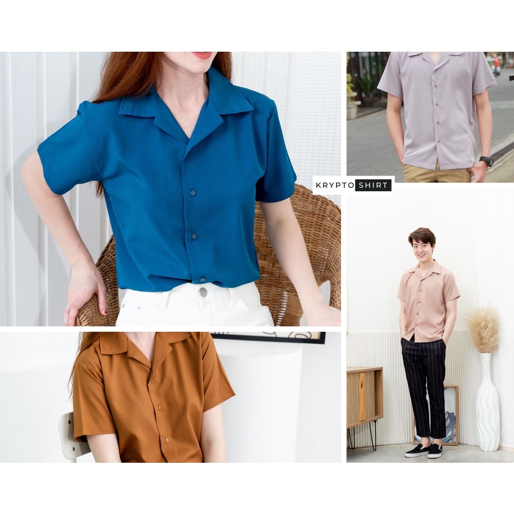 Áo sơ mi KRYPTO Phong cách tối giản / Unisex / M-2XL