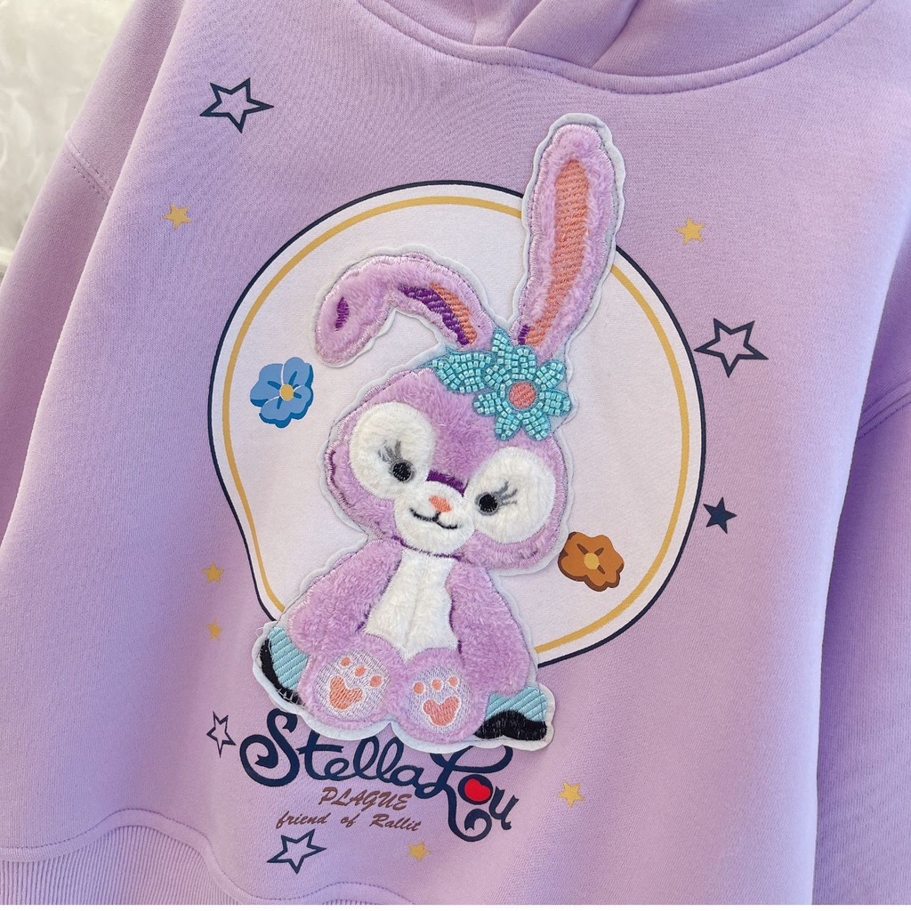Bộ Đồ Thời Trang Thu Đông Hàn Quốc 2021 Gồm Áo Hoodie Lót Lông Cừu Dày Dặn Ấm Áp Kích Thước Vừa Và Lớn Hợp Thời Trang Cho Bé Gái