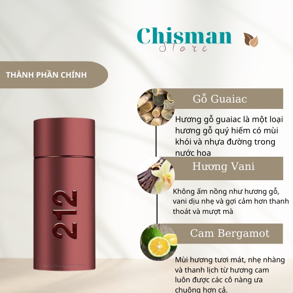 Nước hoa nam Carolina Herrera 212 SEXY MEN EDT 100ML- Hương thơm nam tính và mạnh mẽ, lưu hương lâu-Chisman Chisman