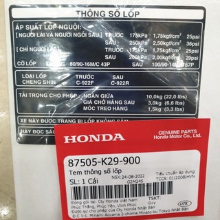 Tem thông số Sh mode 125