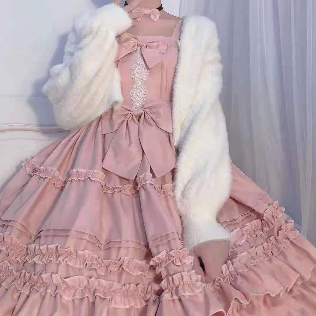 Đầm Lolita Hai Dây Kiểu Dáng Dễ Thương Xinh Xắn Dành Cho Nữ