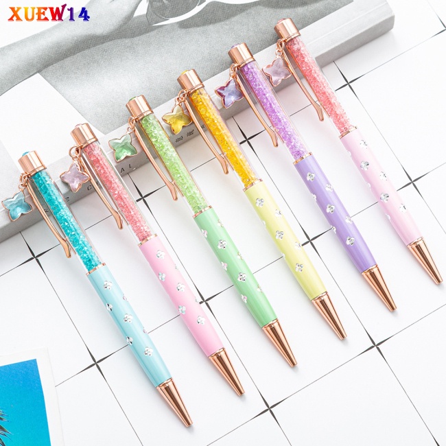 Bút Bi Pha Lê 1.0mm Hình Cỏ Bốn Lá Sáng Tạo Cho Học Sinh / Văn Phòng