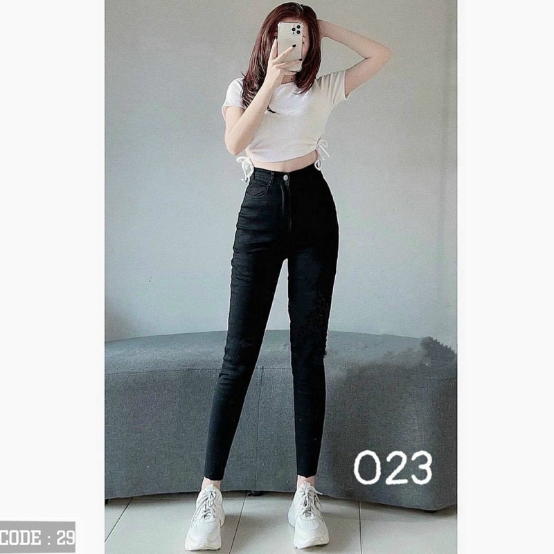 Quần jean nữ dáng ôm co giãn cơ bản 4 màu xịn đẹp