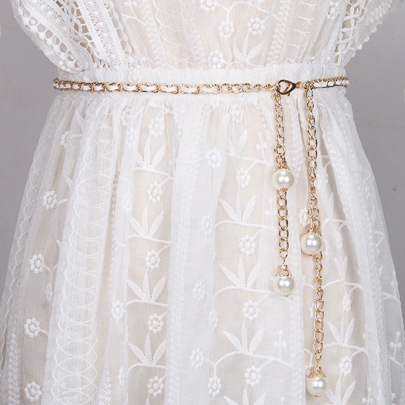 Đai váy belt XÍCH RƠI 4 HẠT dễ thương