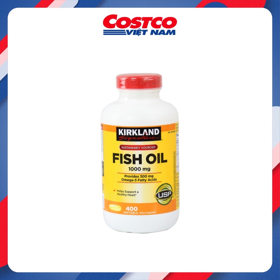Viên Uống Dầu Cá Kirkland Fish Oil 1000mg 400 Viên - Mỹ (Date 10/2025)