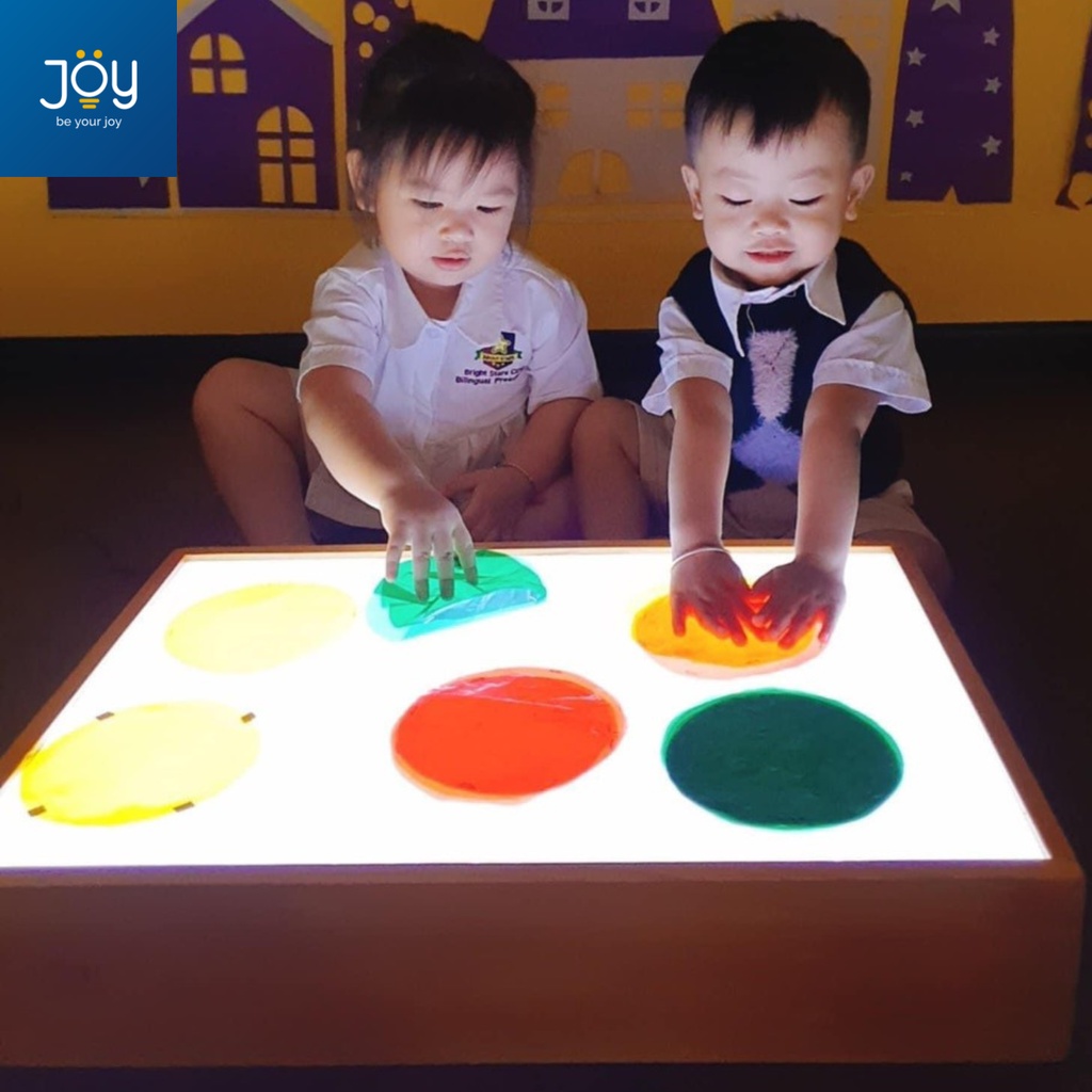 Bàn Ánh Sáng Cho Bé Tặng Kèm Cát Màu, Bài Giảng, Bàn ánh sáng Montessori, Bàn ánh sáng JOY