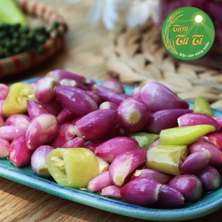 Hành tím lý sơn muối chua ngọt hũ 500g/1kg - hành muối chua và giòn