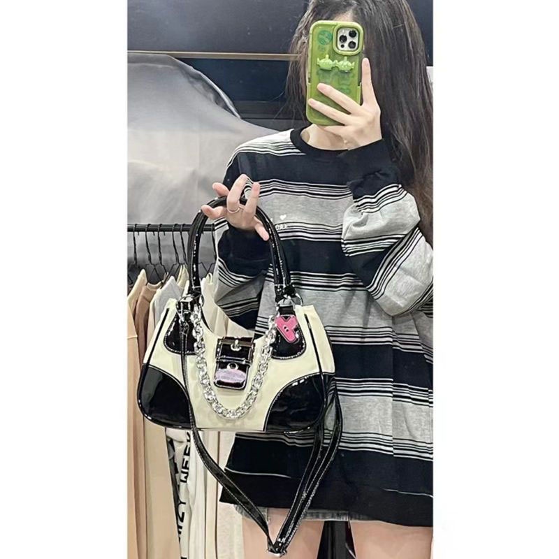 Mischa Túi Đeo Vai canvas Dây Xích Kim Loại Thời Trang Dễ Phối Đồ Cho Nữ