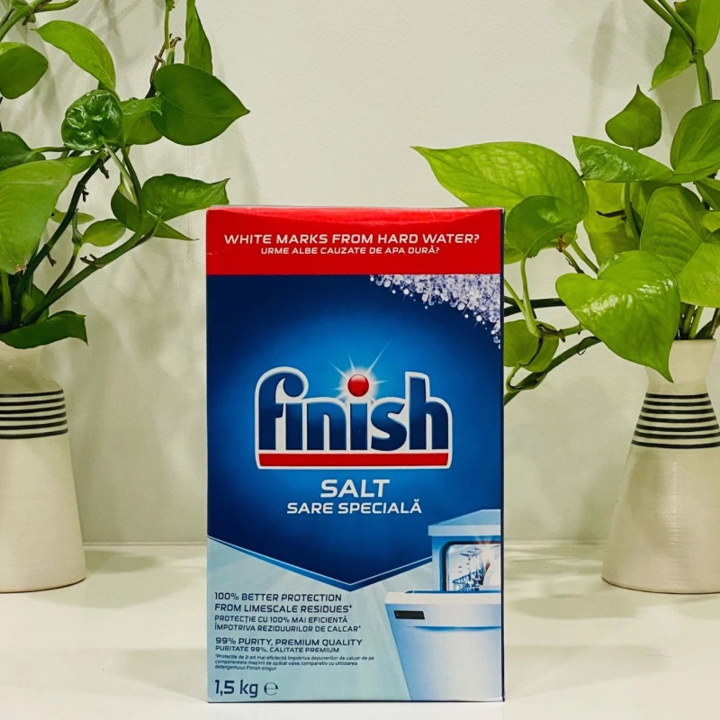 Combo Viên rửa bát Finish 110 viên + Muối rửa bát Finish 1.5kg + Nước làm bóng finish 750ml trợ xả cho máy rửa bát