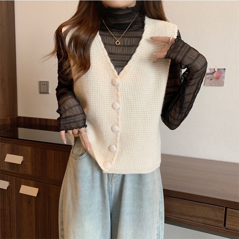 Áo gi lê ghile màu beige nút cài ngắn dành cho nữ màu trơn GILE09