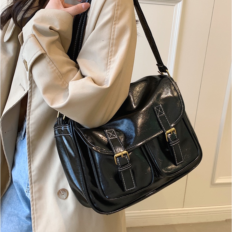 IELGY Túi Đeo Chéo Sức Chứa Lớn Phong Cách Hàn Quốc Đơn Giản Cho Nữ