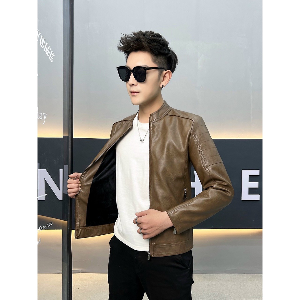 Áo khoác da nam fom body mẫu mới nhất năm nay 2023