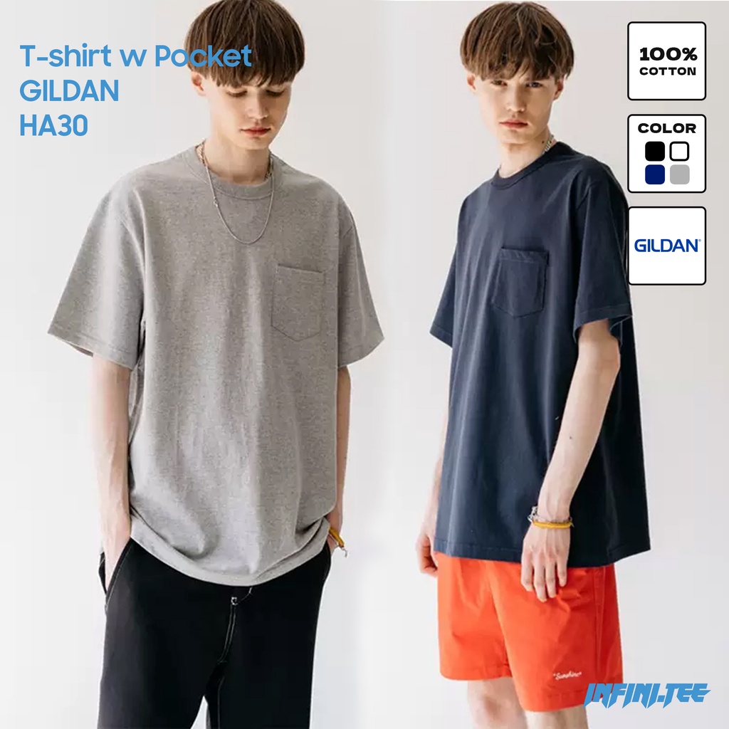 Áo thun có túi Gildan HA30 - HAMMER 100% COTTON