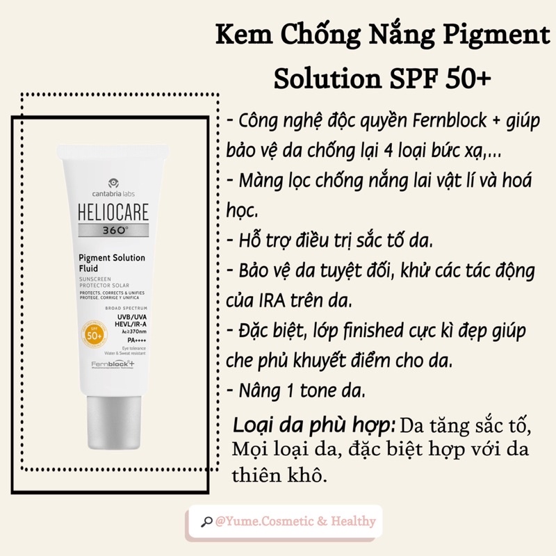 Kem chống nắng HelioCare Water Gel, Pigment Solution Fluid, Pigment Solution Fluid 50ml - The Skincare Shop