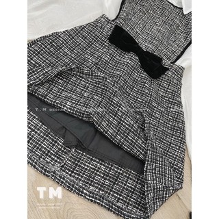 Váy dạ tiêu phối tơ tay
