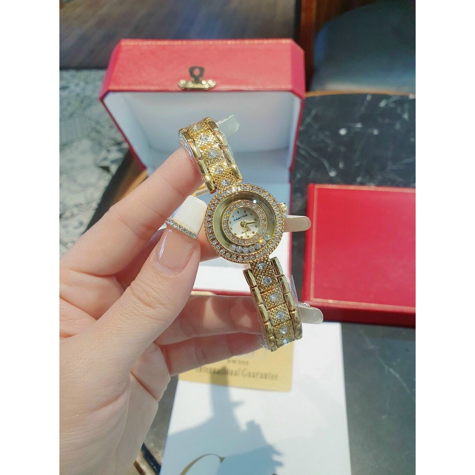 Đồng hồ nữ New size 26 mm dây khóa cài thép không gỉ 2 màu gold và silver thời trang sang trọng