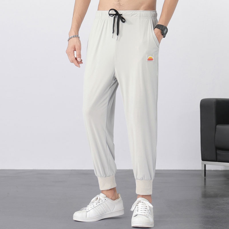Quần Dài Thể Thao Bằng Lụa Mát Mỏng Thoáng Khí Khô Nhanh Thời Trang Mùa Hè Mới Cho Nam