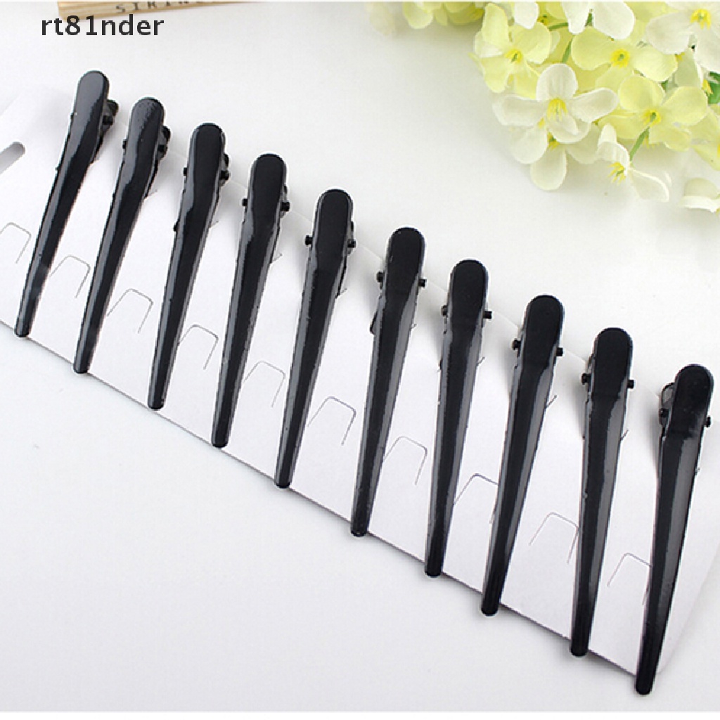 Set 10 Kẹp Tóc Cá Sấu Màu Đen Bằng Kim Loại