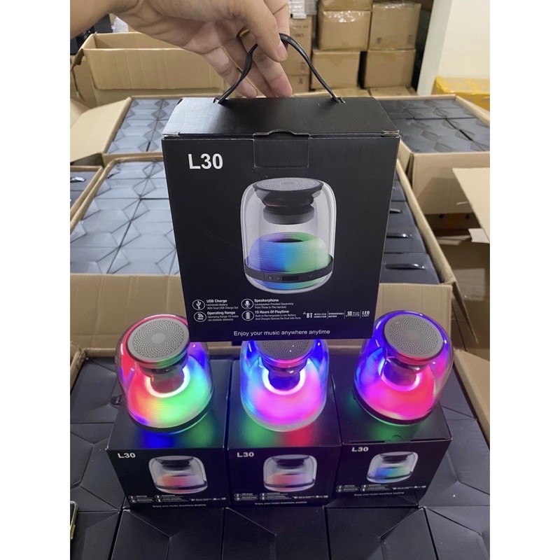 Loa bluetooth L30 đèn led cực đẹp hàng loại 1 nắp mạ crom led cảm biến