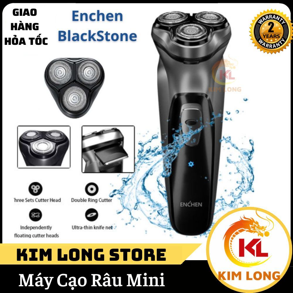 Máy cạo râu Enchen Blackstone 3 D mini đa năng cao cấp cho nam chống nước IPX7 bảo hành 24t - Kim Long Store