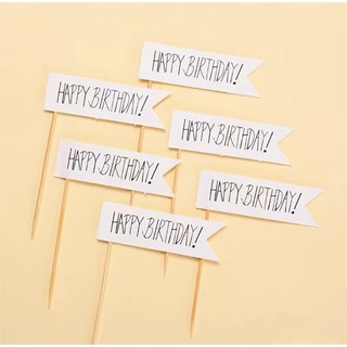 Set 6 que hpbd nền trắng chữ đen