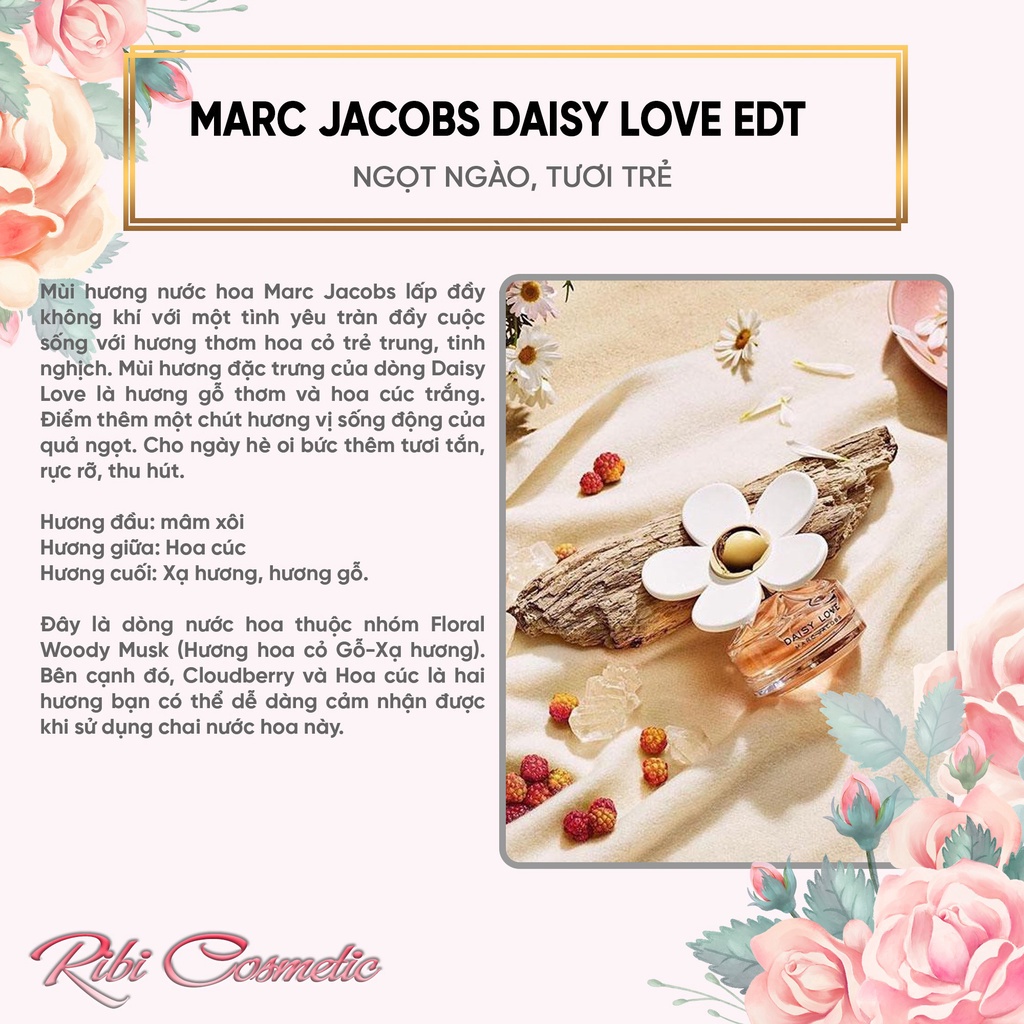 Nước Hoa Nữ Marc Jacobs Daisy Love Edt - Ngọt Ngào Như Tình Đầu - Nhẹ Nhàng Duyên Dáng | BigBuy360 - bigbuy360.vn