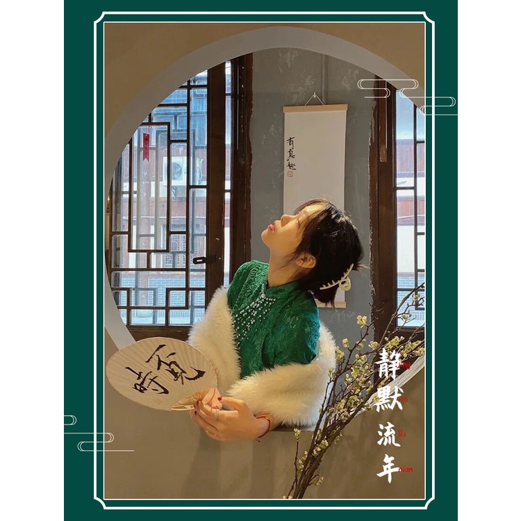 [M &amp; E] Hàng Có Sẵn Áo Choàng Sườn Xám Phối Lông Dày Cao Cấp Giữ Ấm Mùa Thu Đông Phong Cách Retro Cho Nữ