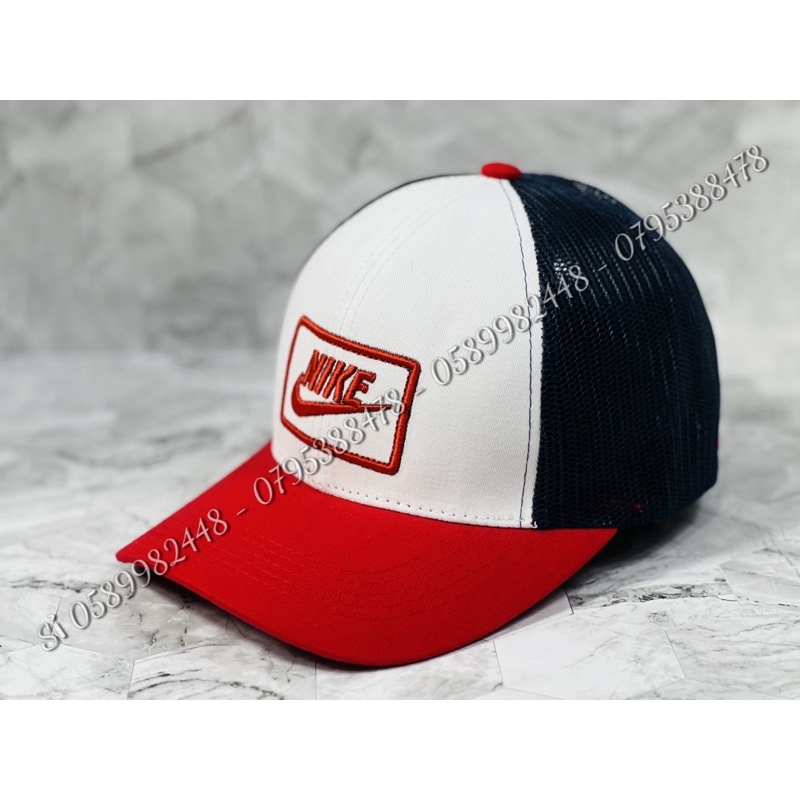 Nón kết lưỡi trai thêu NK khung vuông phối lưới thời trang cá tính nam nữ phong cách thoáng mát