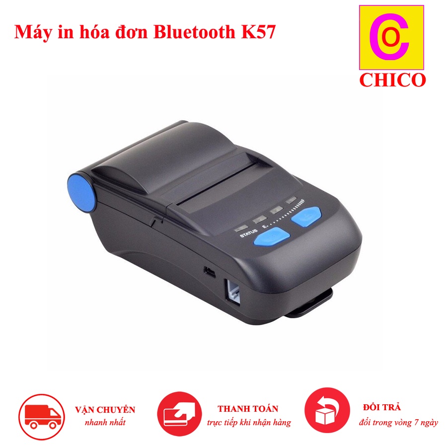 Máy in hóa đơn cầm tay di động bluetooth Xprinter XP-P300 kết nối điện thoại máy tính IOS Adroi chính hãng máy in bill