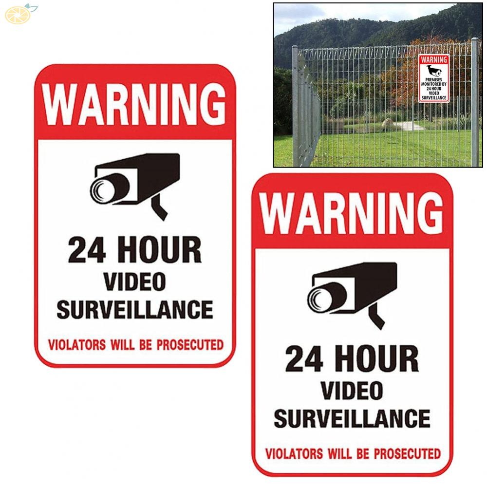 Set 2 Biển Báo Chống Trầy 24 Giờ Cho Camera Giám Sát