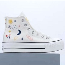 Giày Converse Chuck Taylor All Star Vải Canvas Đế Dày Cổ Cao Thêu Họa Tiết Cá Tính