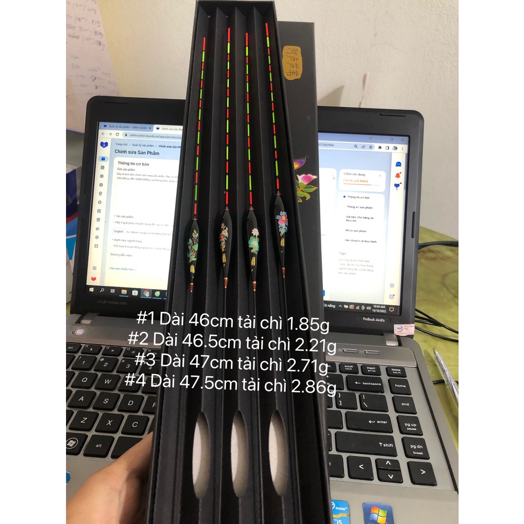 Combo Hộp 4 quả phao câu đơn câu đài dùng để câu rô, diếc, chép các loại