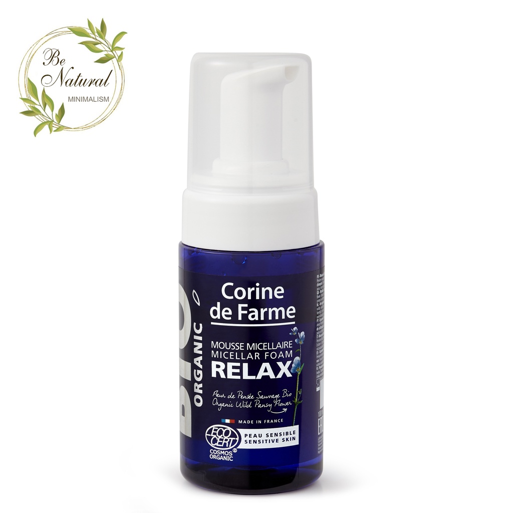 Sữa Rửa Mặt Tạo Bọt Hữu Cơ Corine de Farme Organic Micellar Foam Relax 100ml