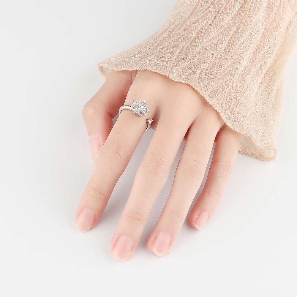 Nhẫn Hình Cỏ Bốn Lá Thời Trang Hàn Quốc Dành Cho Nữ