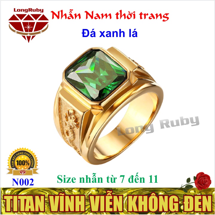 Nhẫn nam cao cấp Titan đá đỏ - N002