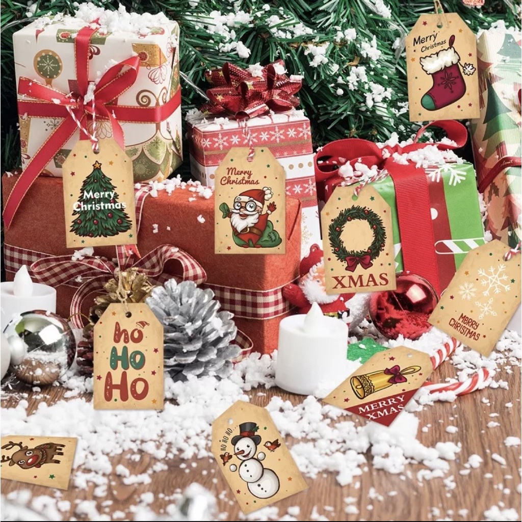 Tag treo giấy trang trí Giáng sinh, Noel